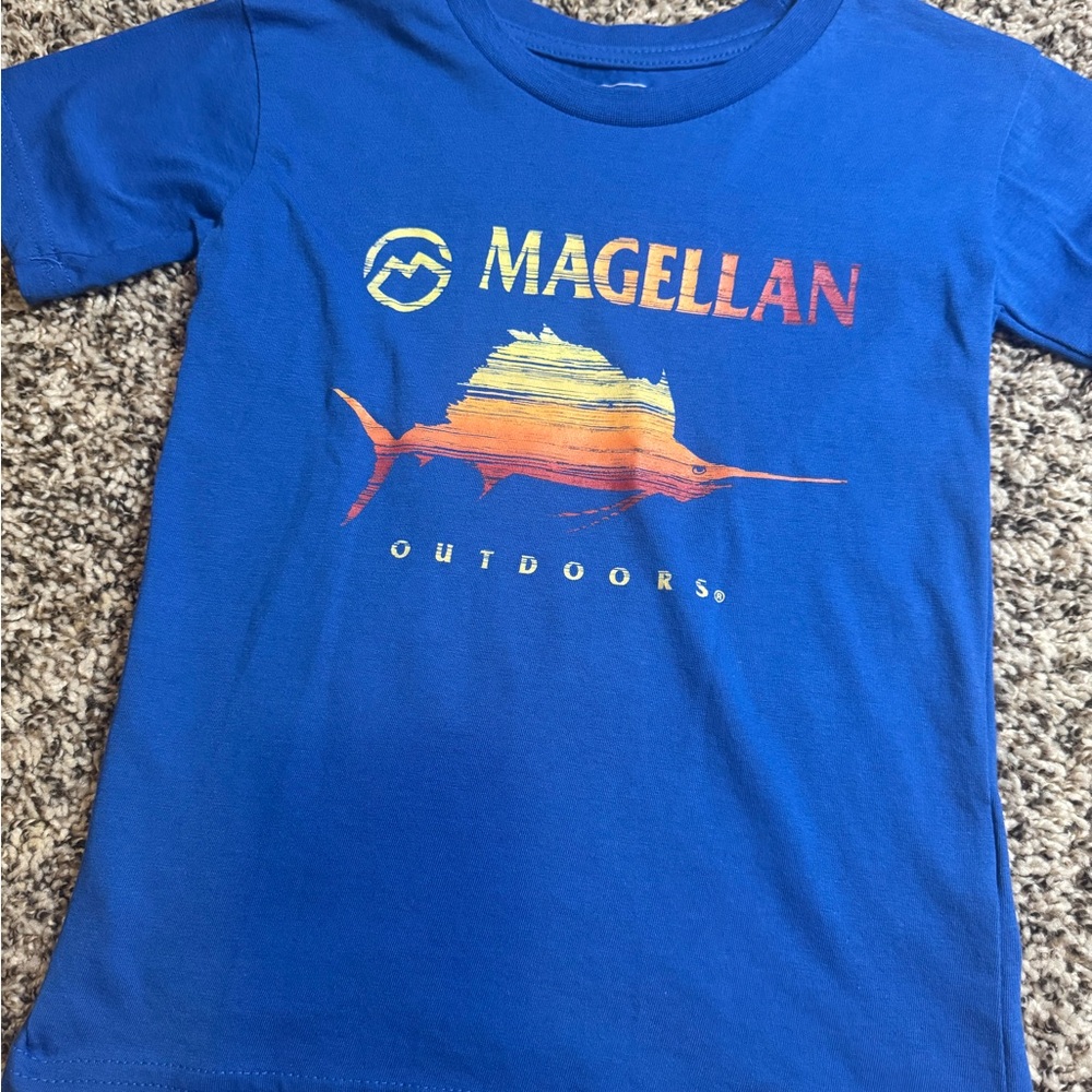 Magellan Outdoors Kids Blue and Orange Graphic Tee